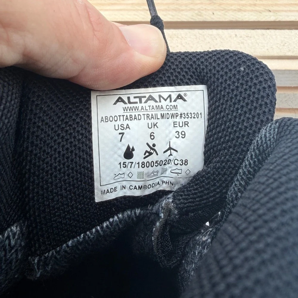 Altama Boots Aboottabad Trail Mid Waterproof Tactical Hiking Black Mens Size 7